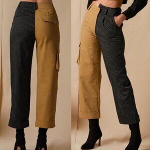2/$30 NWT Choosy Size 4 Womens Two-Tone High Rise Cargo & Pinstripe Pants